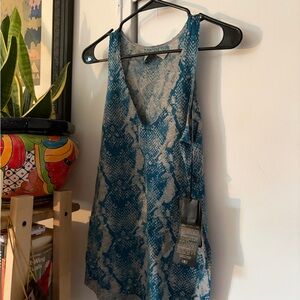 Blue Snake Print Women's Top